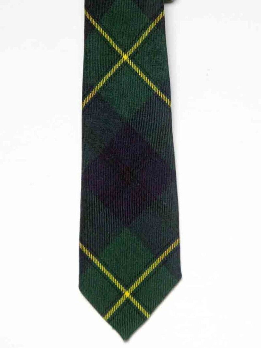 Lochcarron Johnstone Tartan Tie 100% New Wool Scotland Green Blue Yellow Men's
